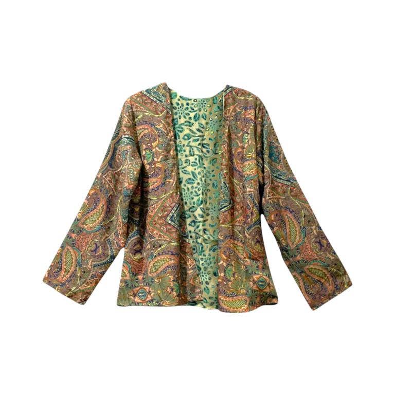 Multicolour Women's Reversible Short Silk Kimono with Exclusive Design for wholesale on Faire5