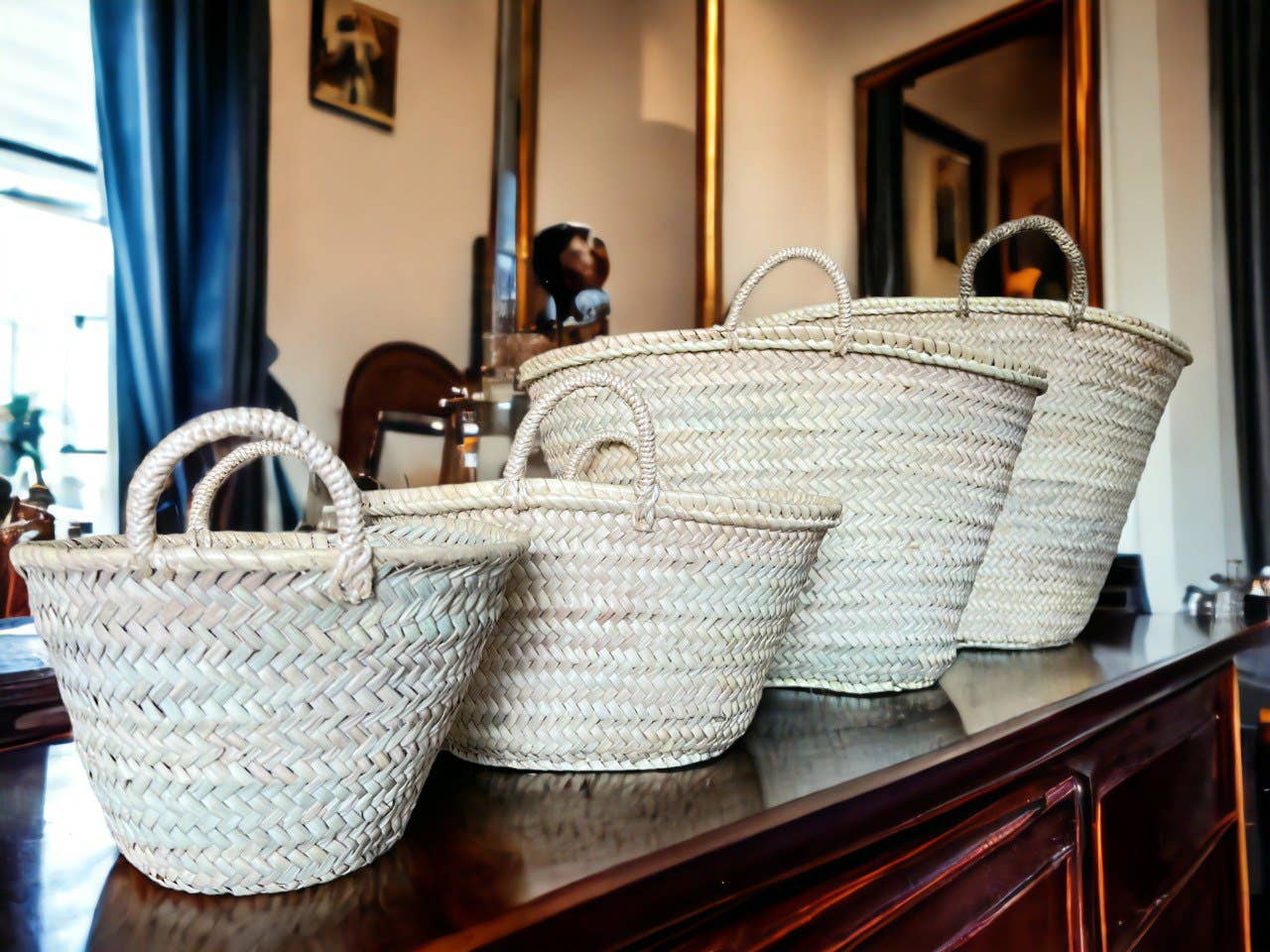 Melecraft – Großhandel Weihnachtsschmuck – Weihnachtsdekor-Korb – Geflochtene Palmblatt-Tasche6