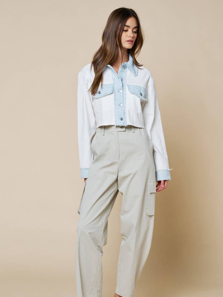 Cropped Denim Outerwear Jacket for wholesale by Lalavon