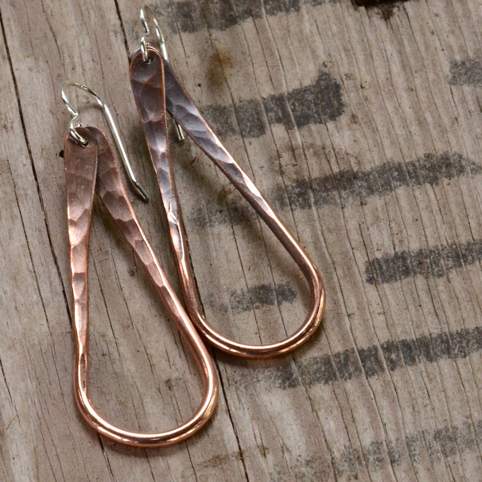 Sincerely Sarah - Wholesale Dangle Earrings - Hand Forged Copper Teardrop Earrings1