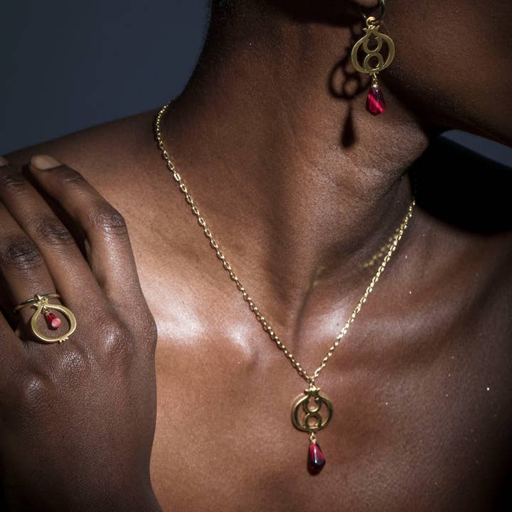 Anet’s Collection - Wholesale Pendant/charm necklace - Pomegranate Gold Plated Necklace1