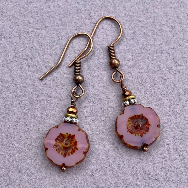 Casa Kira - Wholesale Dangle Earrings - Desert Flower Earring, Pink1
