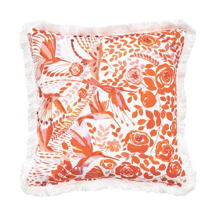 SALE Hummingbird Floral Throw Pillow for wholesale by carol & frank