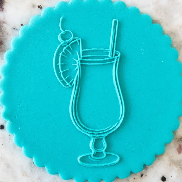 Cocktail 2 Summer POPup Embosser Cookie Biscuit Stamp for wholesale by Cut Bake Stamp