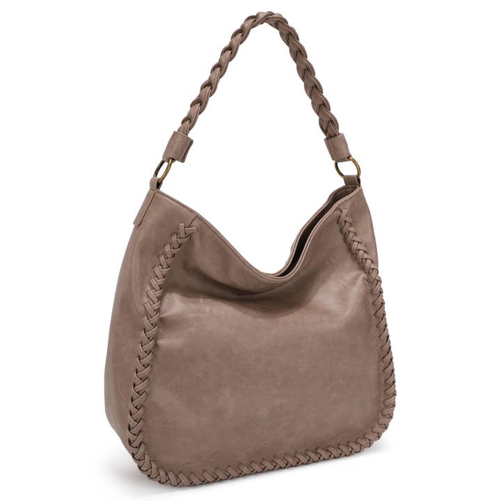 KAYLA+AVA – wholesale Axelremsväska – Dam – DEANA HOBO MED FLÄTAD HANDTAG OCH PISKSTYGN1