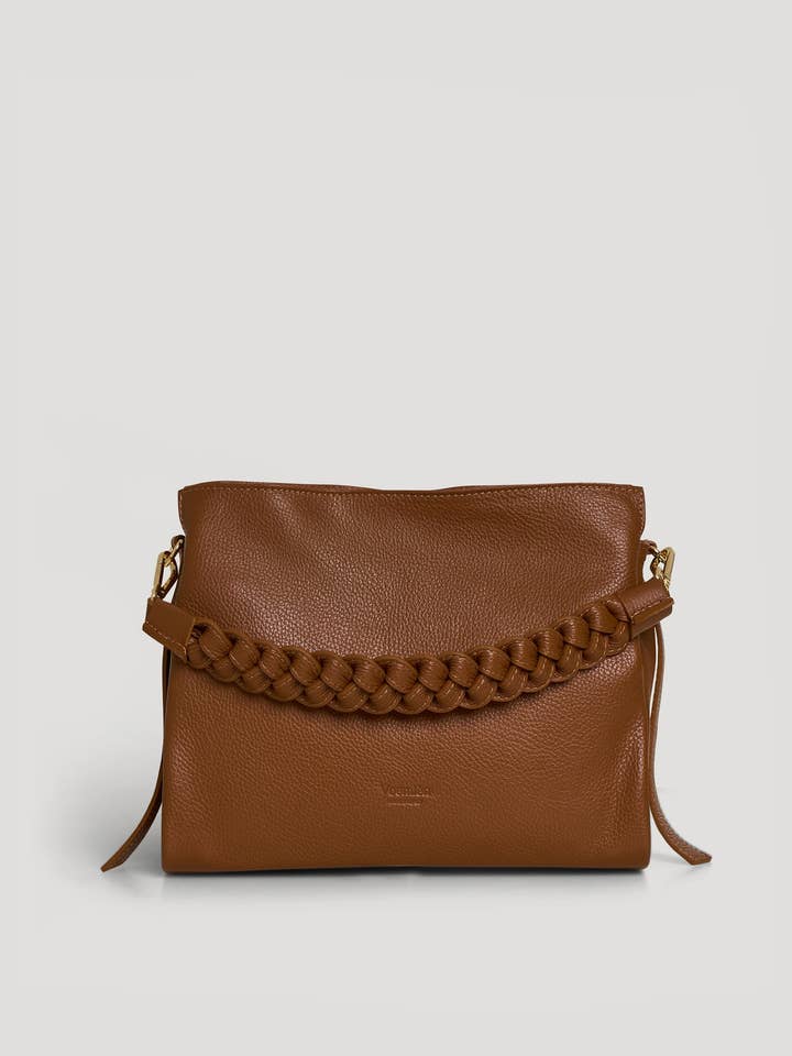 Braid Bag in Tan Dollar Leather for wholesale by Voemièn