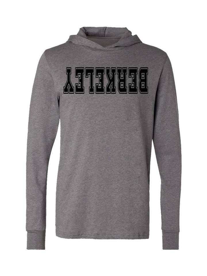 Berkeley FlipSide Hoodie Tee – Upside Down City Graphic Tee for wholesale by Tourist Tee Co.