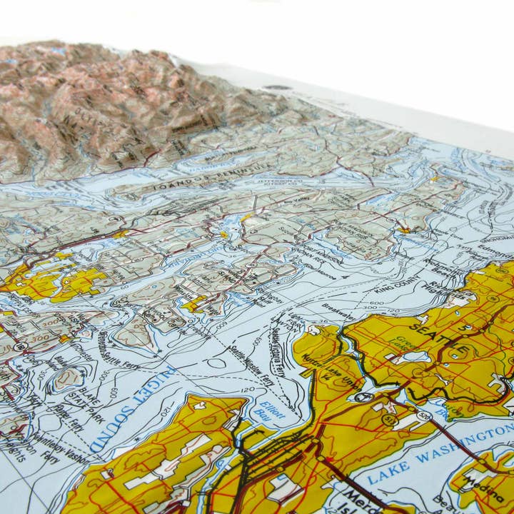 Map Shop - Wholesale Map - Seattle, WA Raised Relief Map by Hubbard1
