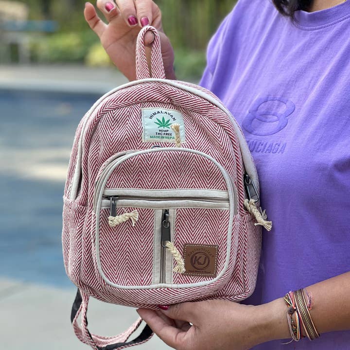 Lungta Imports - Wholesale Backpack - Women's - Handmade Lightweight Natural Hemp Himalayan Nepal Minipack (