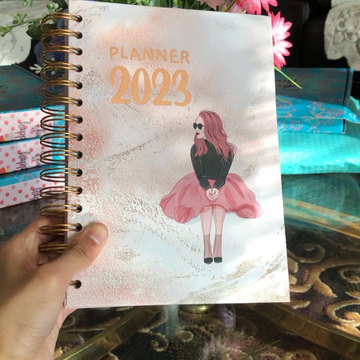The Girly Girl - 2023 Spiral Planner - A5 Size - **Preorder** for wholesale by Amy Designs