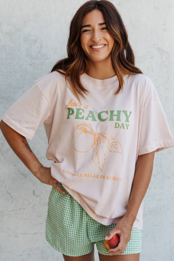 Crowned Free - Wholesale Screen Printed T-Shirt - Women's - Have a Peachy Day Tee