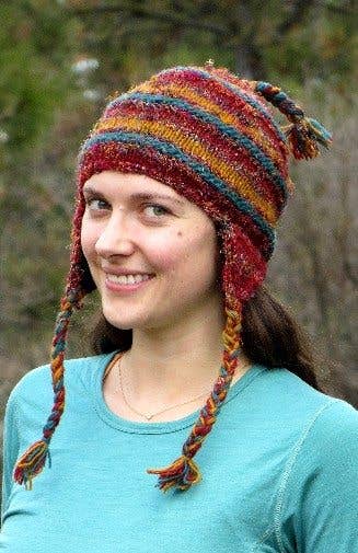 Ganesh Himal Trading - Wholesale Beanie - Dames - Wollen/zijde gebreide muts met oorflappen, gevoerd met fleece1