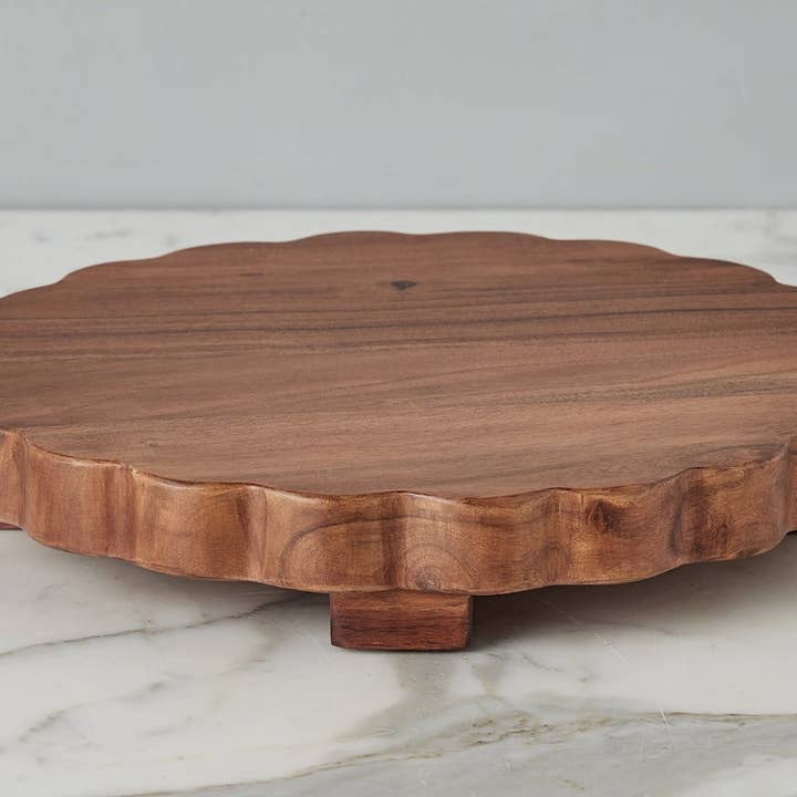 Scalloped Trivet Riser, Large Round, Natural for wholesale by etúHOME