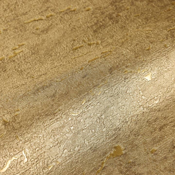 Modern Cork Shiny Gold Embossed Wallpaper, Rich Textured Wallcovering, Traditional, Camper Van Log Cabin, Large 114 sq ft Roll, Washable for wholesale by Walloro Luxury Embossed Wallpaper