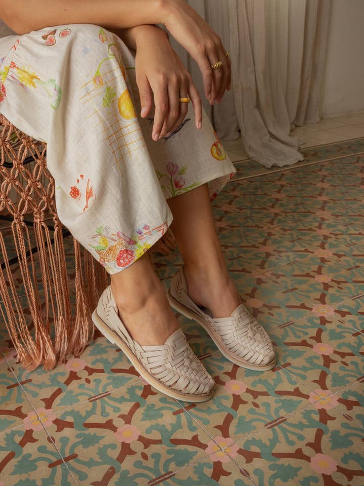 Mexas EU - Wholesale Sandals - Women's - SISAL - Bone-colored leather huaraches for women3