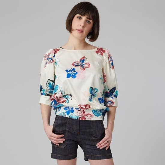 Coralie Bijasson – Kit de costura artesanal por atacado – Molde Ermine - Blusa com mangas largas estilo balloon - tamanhos 34 a 486