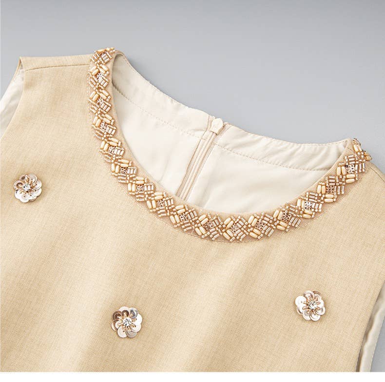 Color as pictures SET81Y Radiant Tweed Sequin Vest & Skirt Co-ord Set for wholesale on Faire4