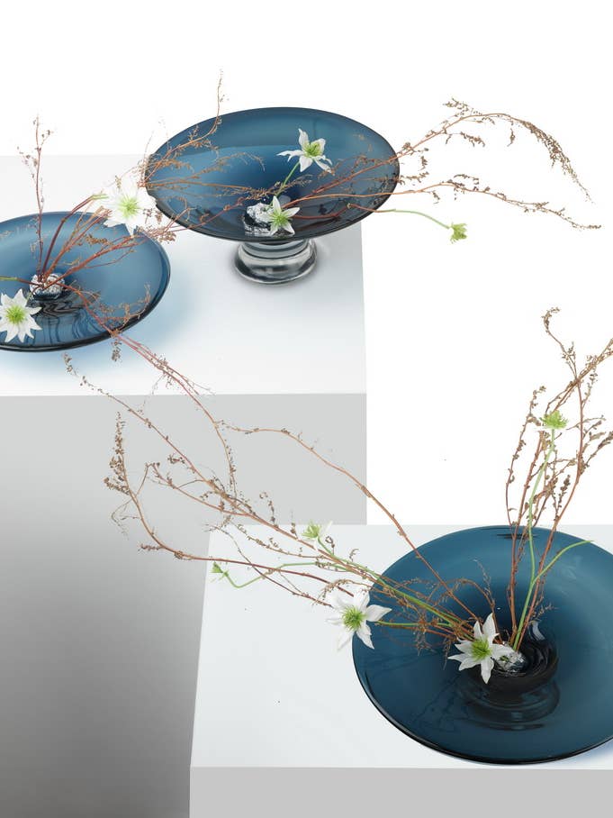 cuenco cónico redondo o jarrón plano, vidrio torneado, ALAIN, Tinta para venta al por mayor de Element Accessories EU