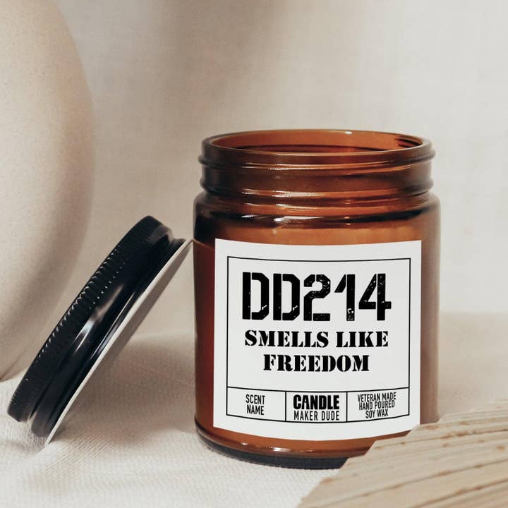 Candle Maker Dude - Wholesale Jar/Filled Candle - DD214 Military Retirement Candle Gift For Him, Veteran Men's Funny Candle Gift Ideas, Veteran Owned Business, Father's Day Gift Ideas