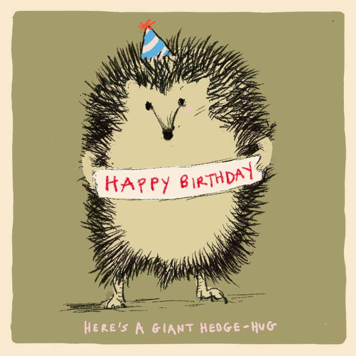 Carte de vœux « Happy Birthday Hedge Hug », Studio, FP978 pour la vente par Poet and Painter