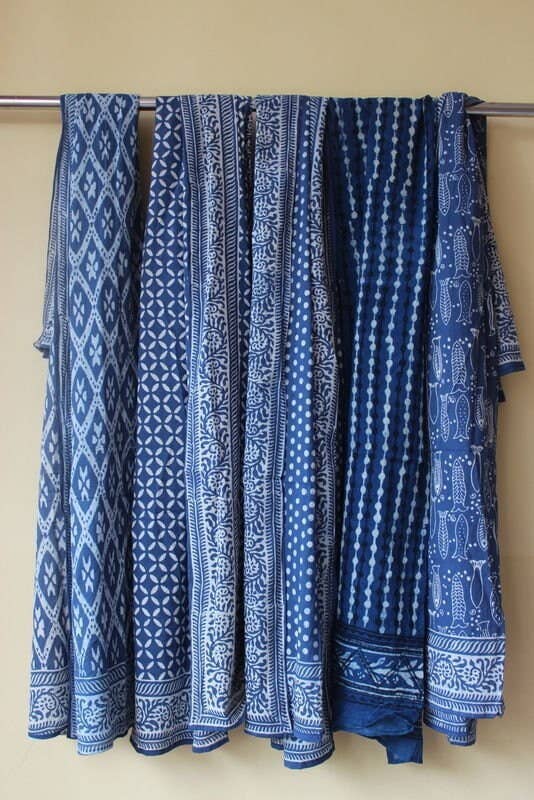 Bhawana Handicrafts - Wholesale Swim Cover Up - Women's - 5 Pcs Lot Hand Block Printed Cotton Indigo Sarong Beachwear2
