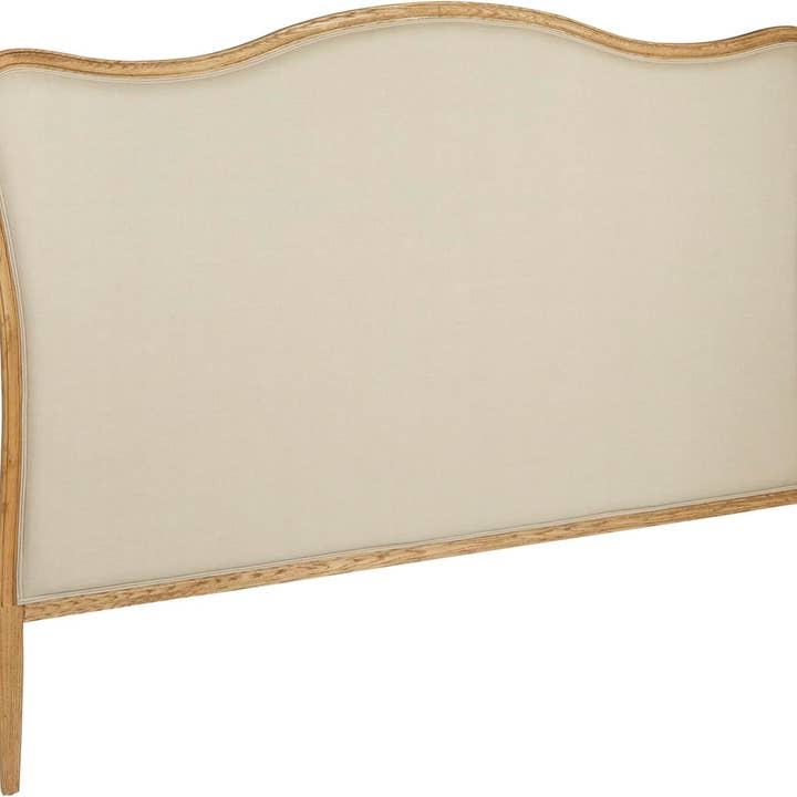Natural Elegant Oak And Linen King Size Headboard For Bedrooms for wholesale on Faire4