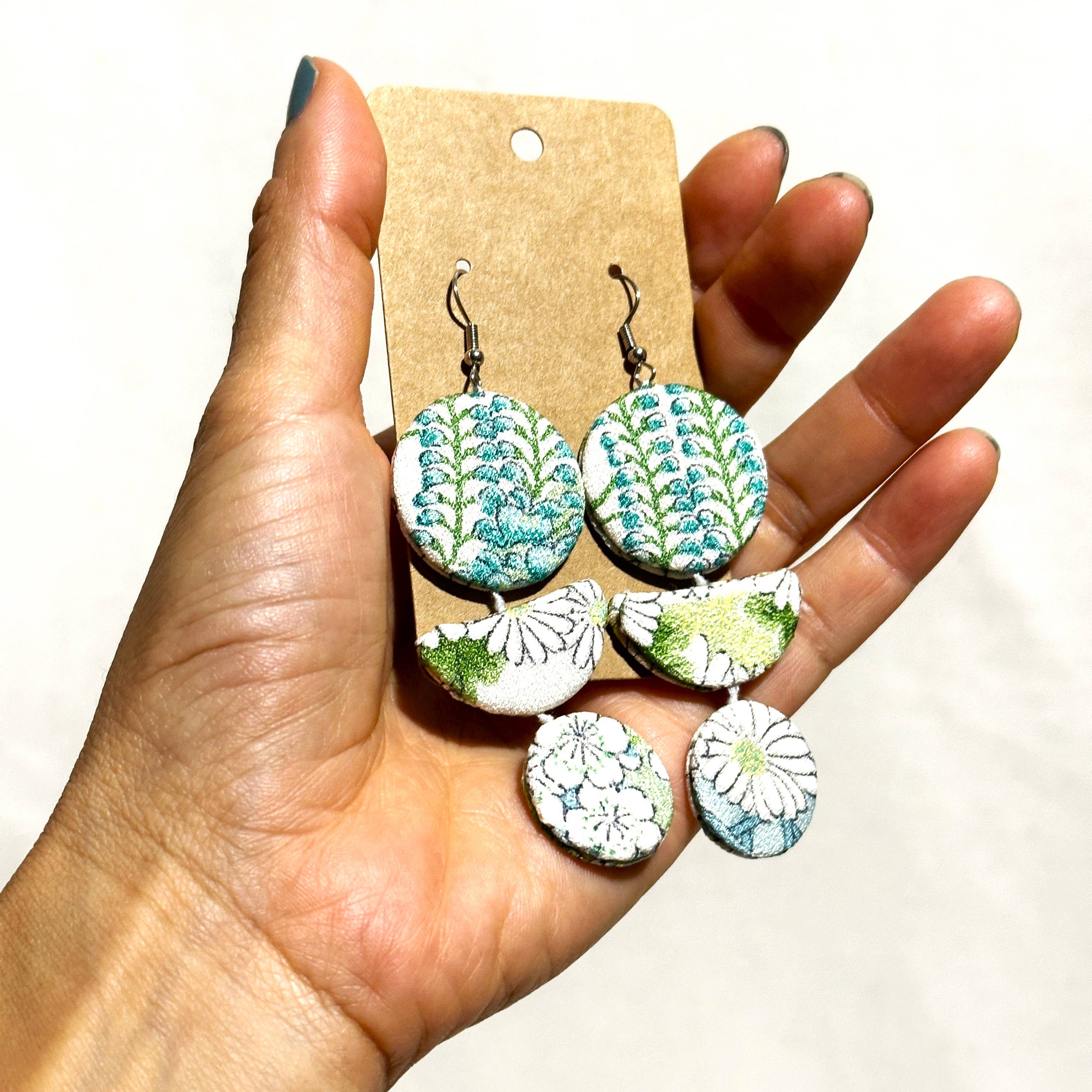 Sophie Silks - Wholesale Dangle earrings - Triple Drops Statement Kimono Earrings1