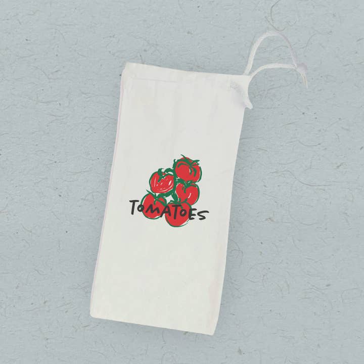 Red Tomatoes - Summer Canvas Wine Bag for wholesale by Boheme Bliss