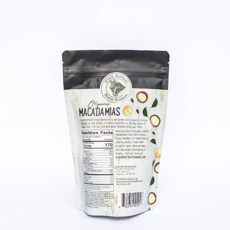 Island Harvest - Wholesale Chocolate Covered Sweets - Organic Macadamias with Dark Chocolate (9oz)2