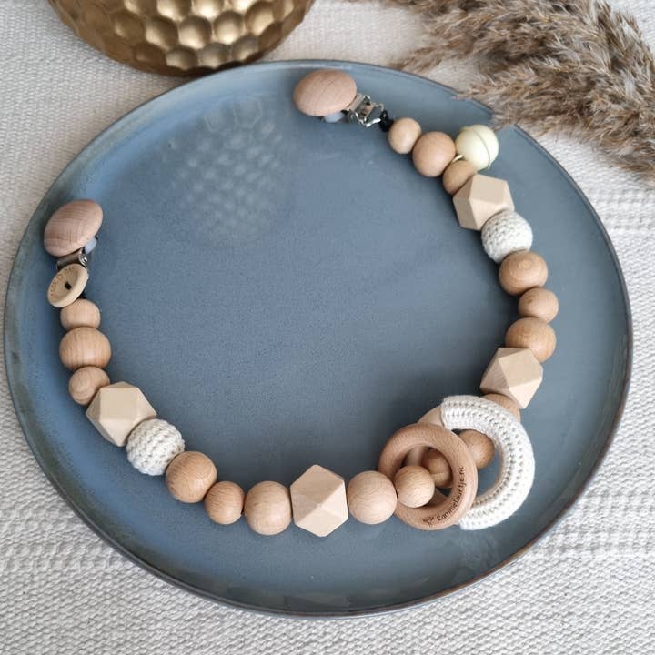 Tensor básico de madera para cochecito - Crema para venta al por mayor de Rammelaartje