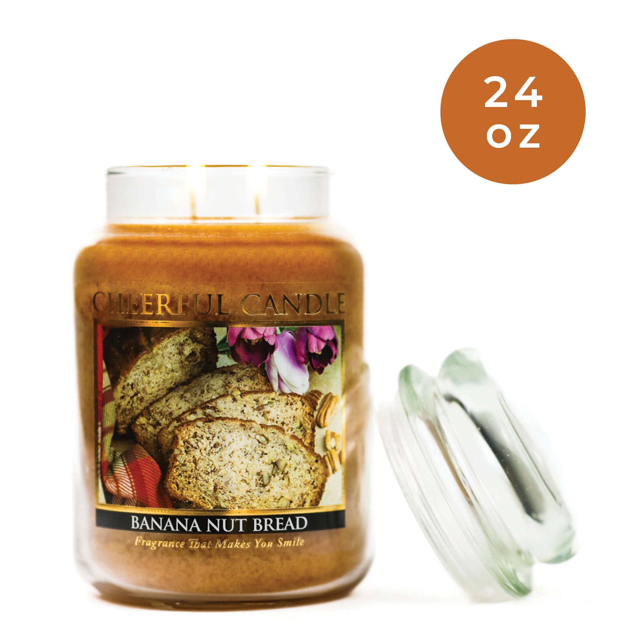 A Cheerful Giver - Wholesale Jar/Filled Candle - Cheerful Candle (24oz.) – Banana Nut Bread1