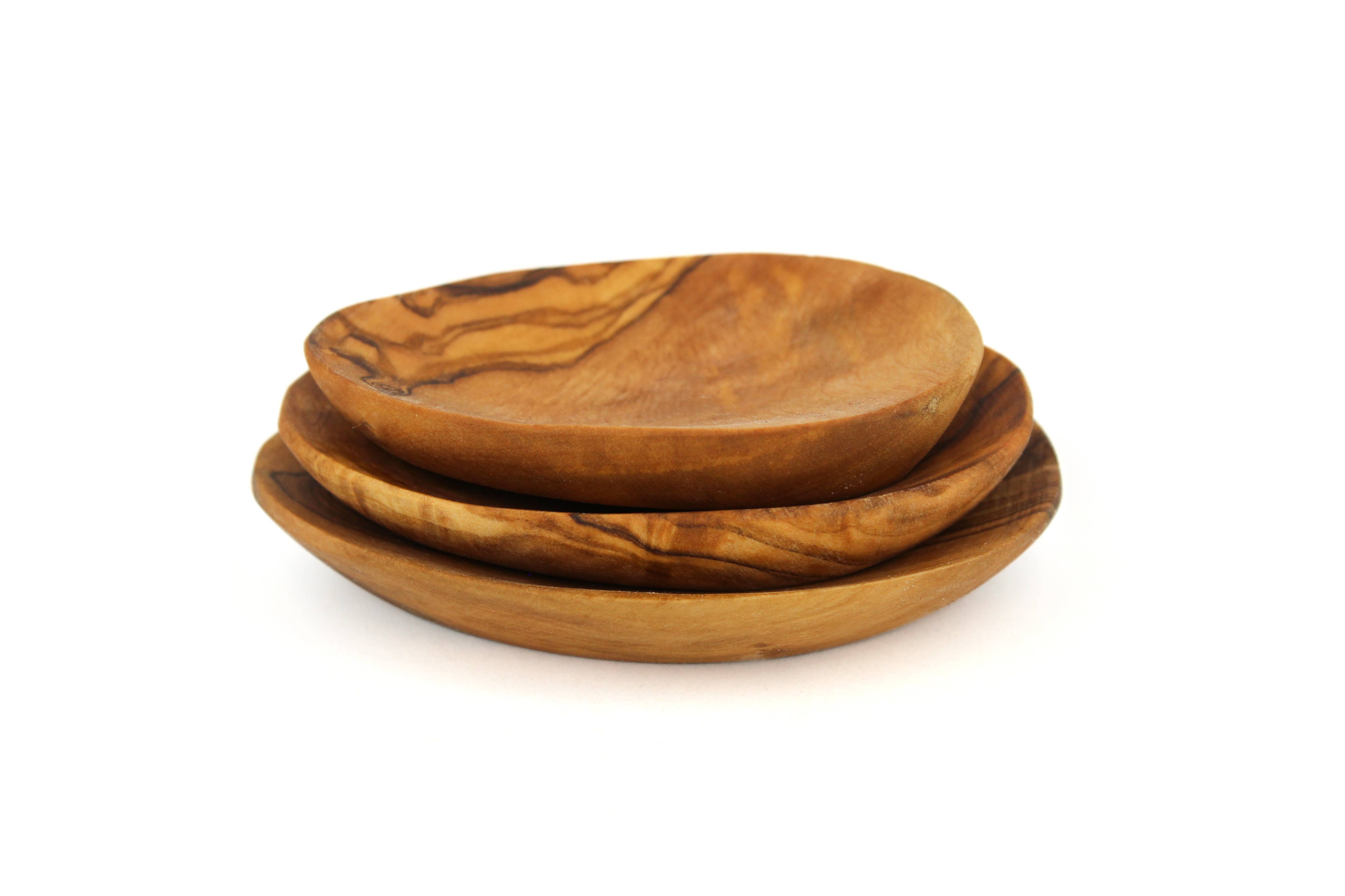 Natural OliveWood - Wholesale Condiment/Dip Bowl - Olive Wood Mini Dish Set1