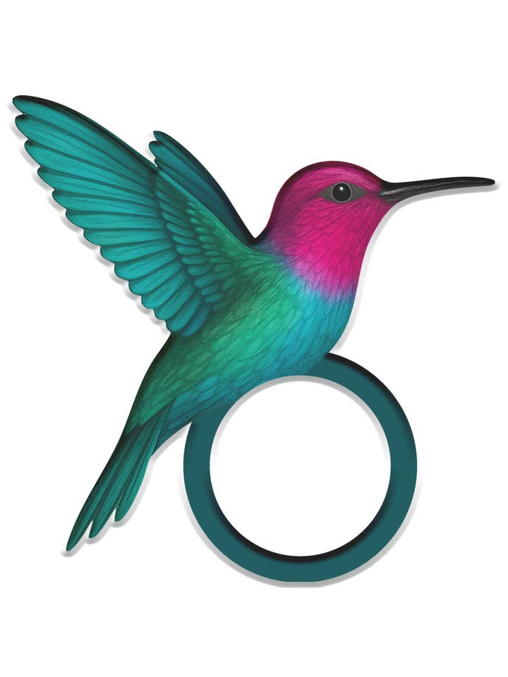 Colibri Acrylic Napkin Rings (set of 6) for wholesale by Sobre Meza