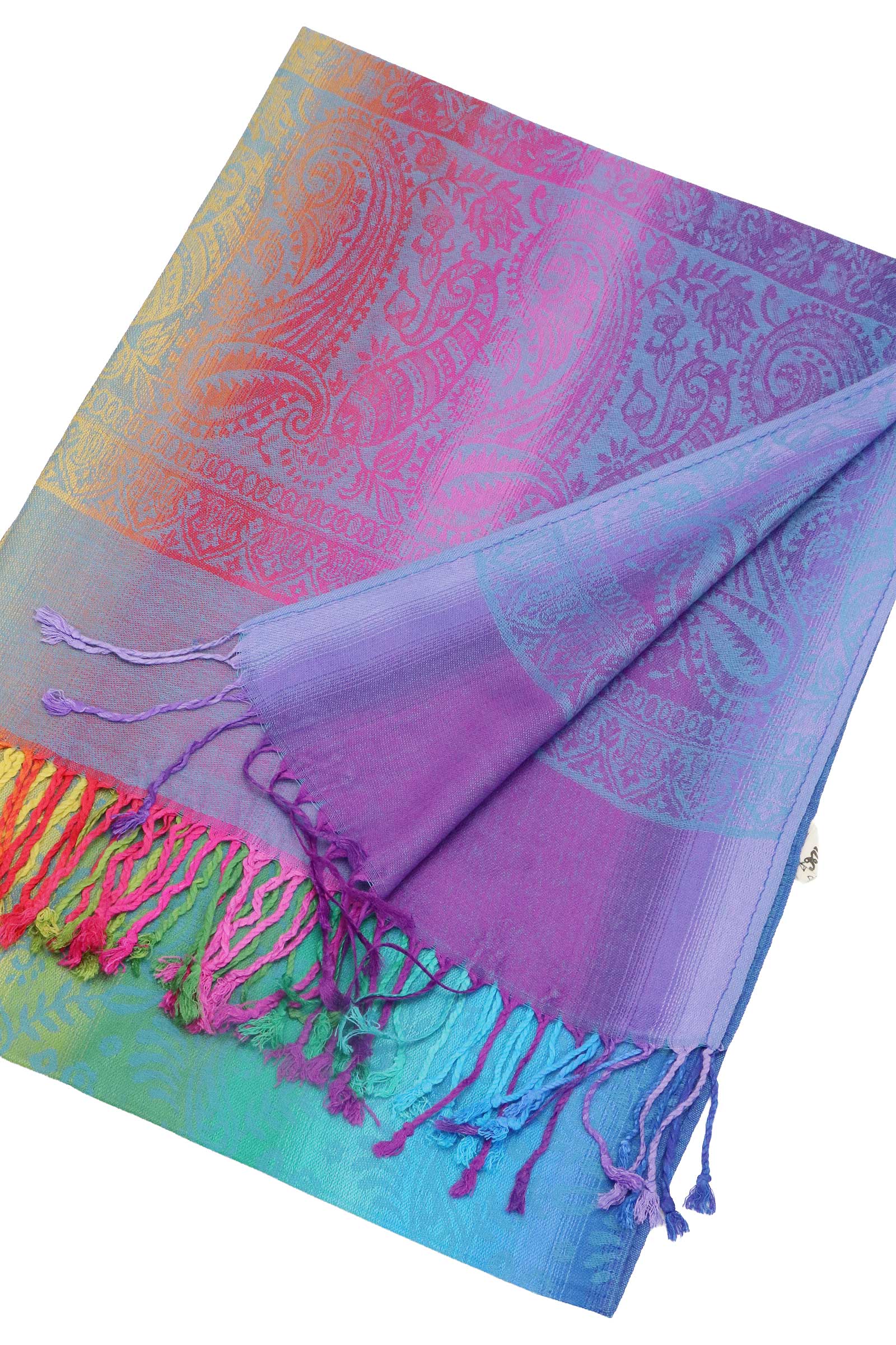 Assorted Rainbow Ombre Paisley Vineyard Pashmina Shawl for wholesale on Faire8