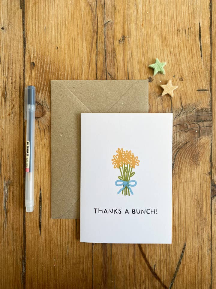 Thanks a Bunch A6 Greeting Card for wholesale by Eilldh Illustrates