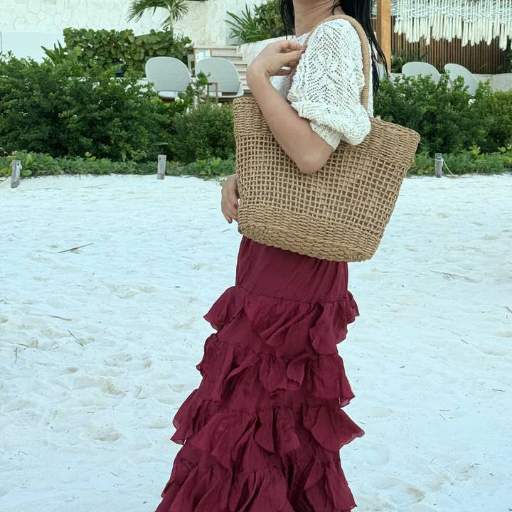 DrifWoo - Wholesale Tote bag – Women's - Market Tote Bag – Handwoven Paper Rope Open Weave9