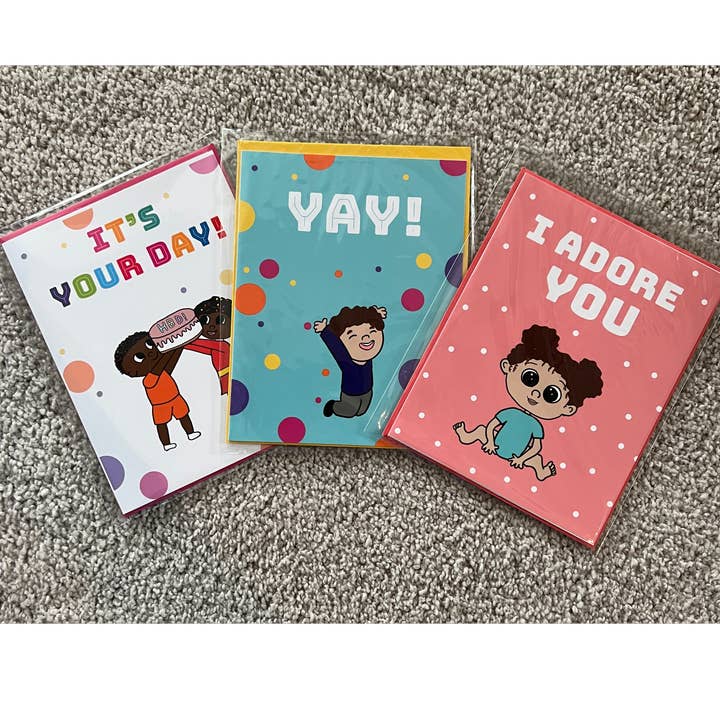 Curly Crew Greeting Card for wholesale by Curly Crew Books