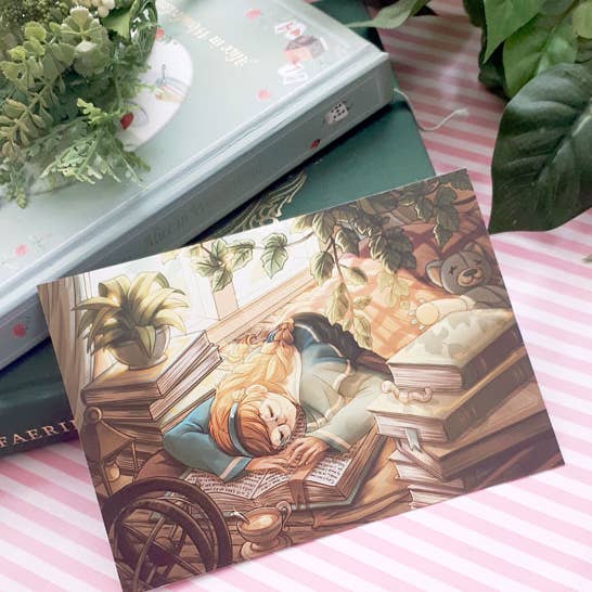 Dreamchaserart - Vendita all'ingrosso Cartoline - Cartolina Dreamy Bookworm1