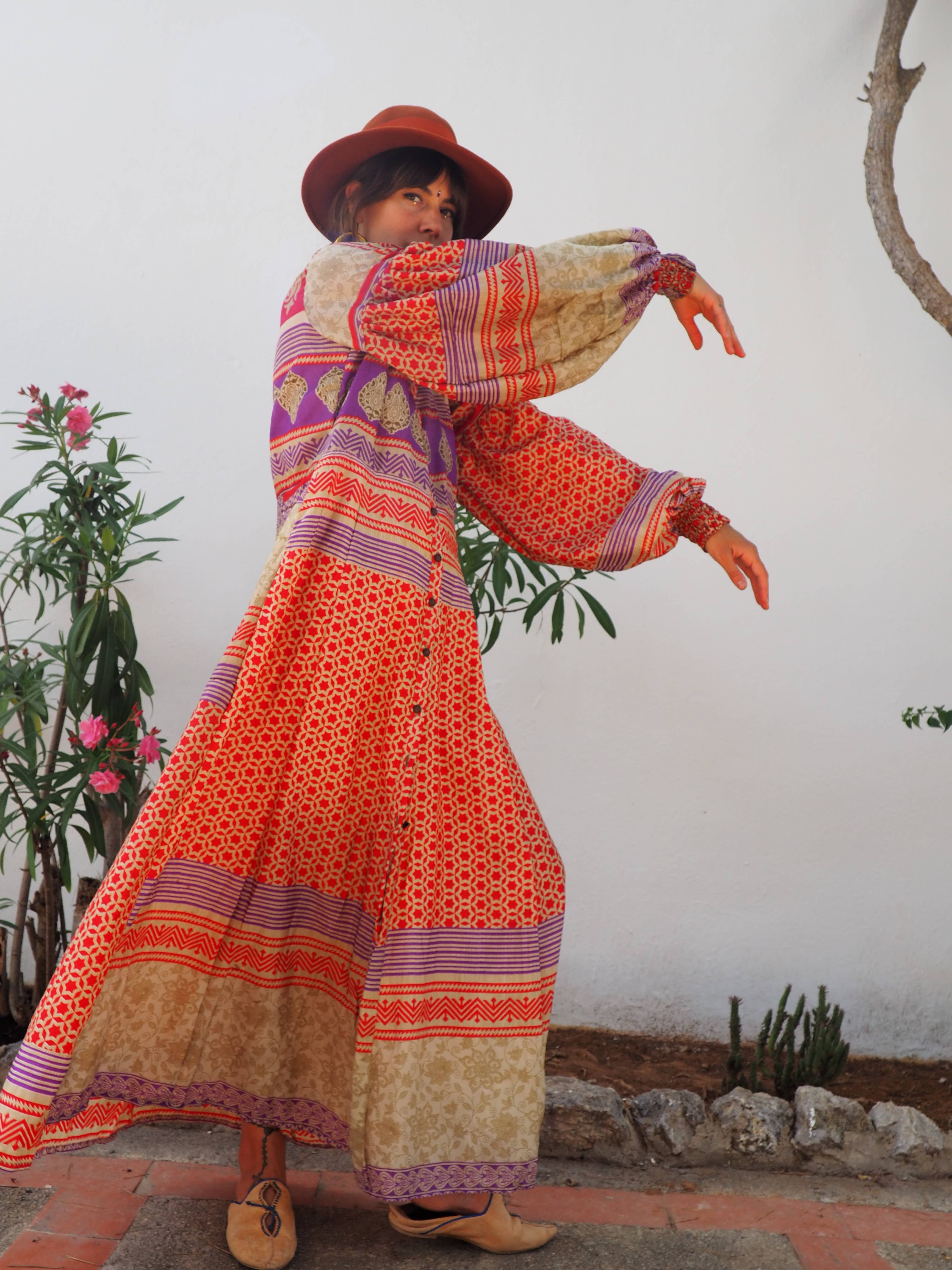 Vagabond Ibiza - Wholesale Dress - Women's - The Lenya Dress– Up-cycled Vintage Sari Dress 18
