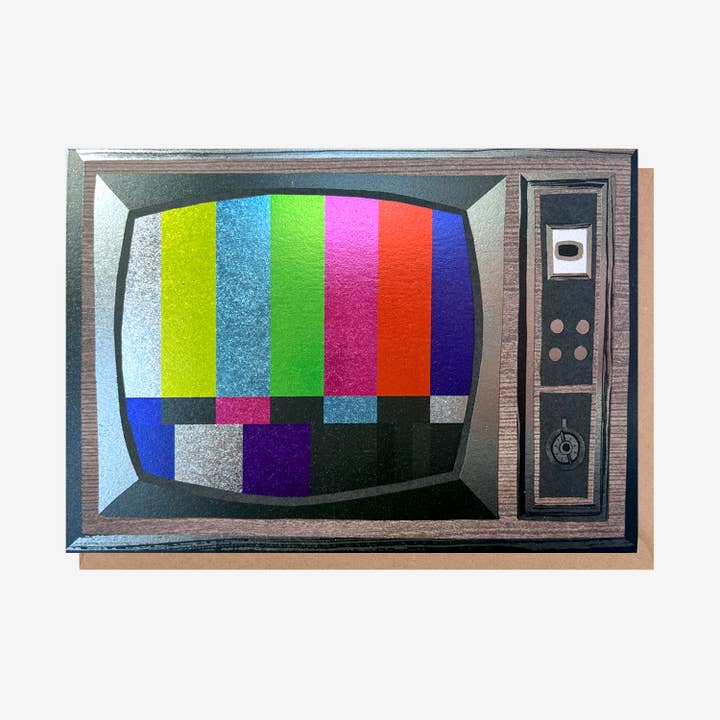 Greeting Card - Retro Tv Test Screen (Foil Finish) for wholesale by Sharon King-Chai