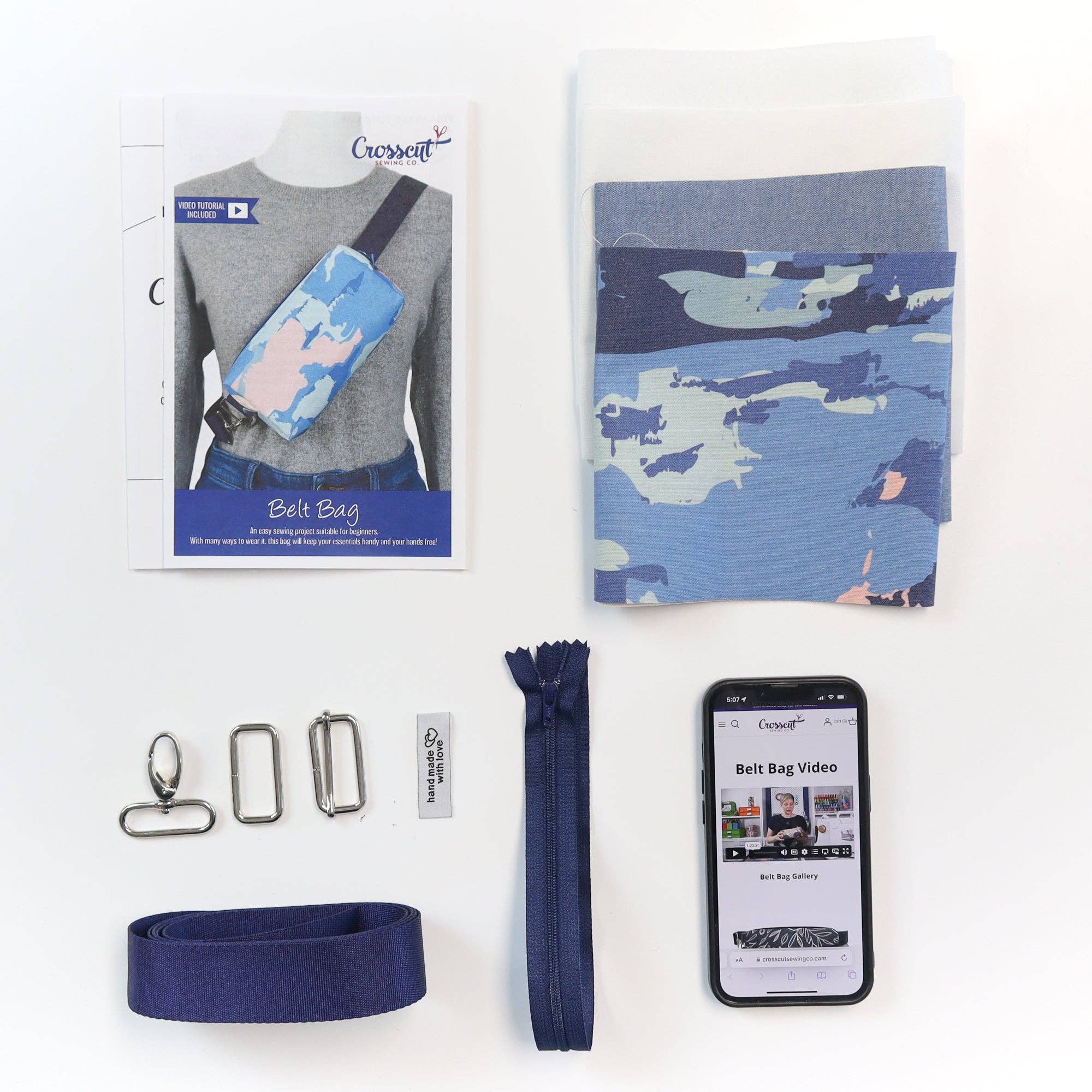 Crosscut Sewing Co. - Wholesale Belt Bag - Women's - Belt Bag Sewing Kit - Supplies, Printed Pattern and Video Tutorial98