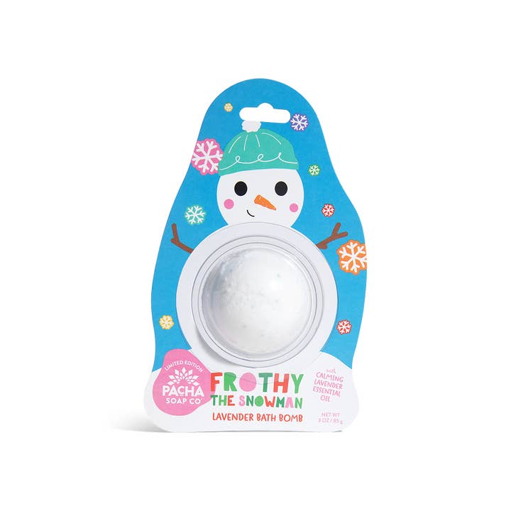 Pacha Soap Co. - Wholesale Bath bomb/fizz - *NEW* Frothy The Snowman Bath Bomb