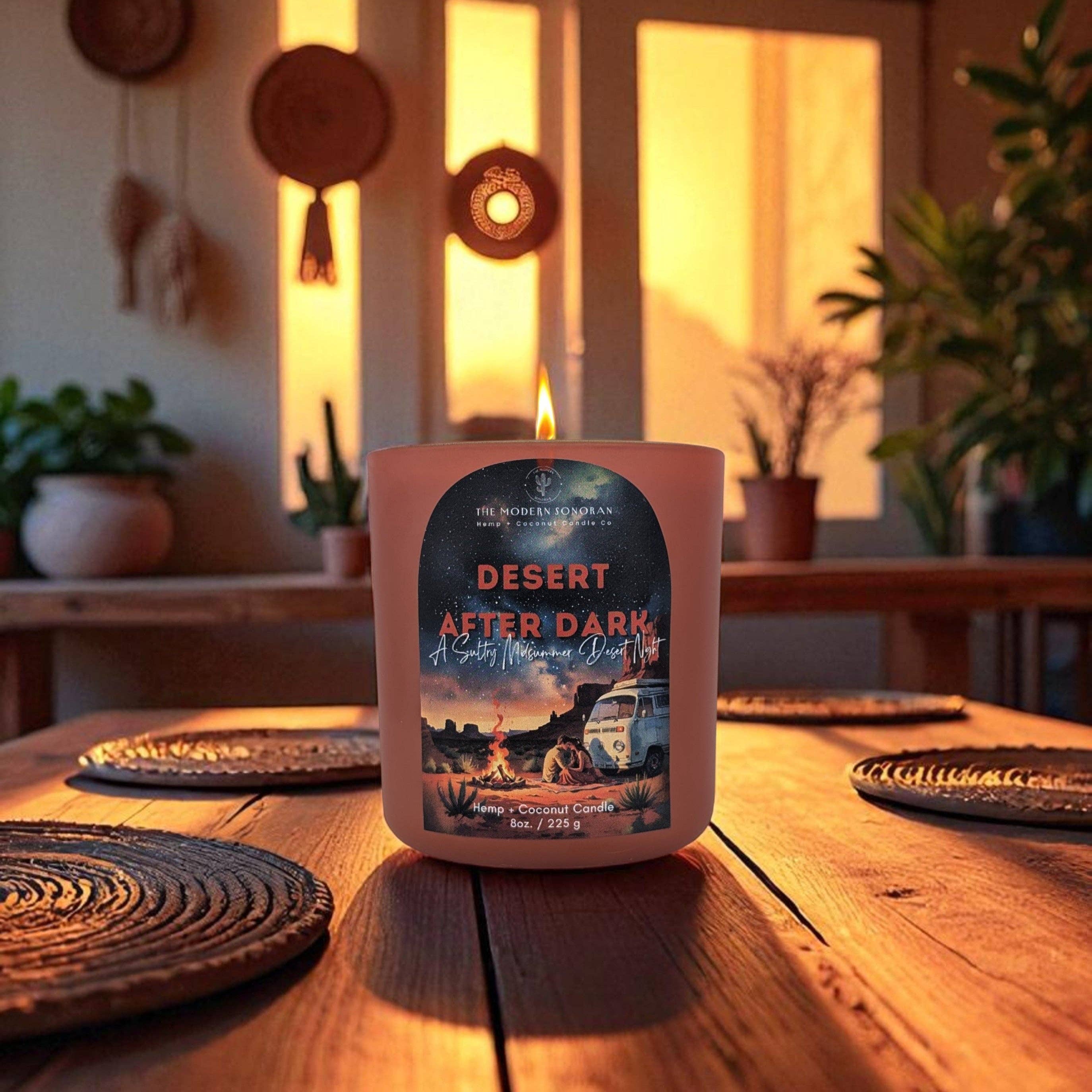 The Modern Sonoran - Vente Bougie en bocal - Désert Après la Tombée de la Nuit : Bougie au Chanvre du Sud-Ouest de l'Arizona5