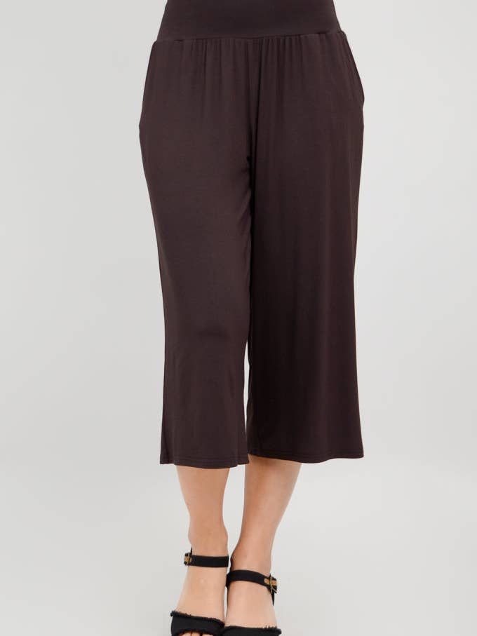 Gaylene Capri, Coffee, Bamboo for wholesale by Blue Sky Clothing Co LLC