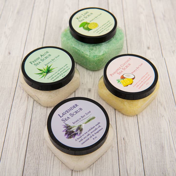 W Salt Scrubs Pina Colada 4 oz. for wholesale by Ipswich Bay Soap