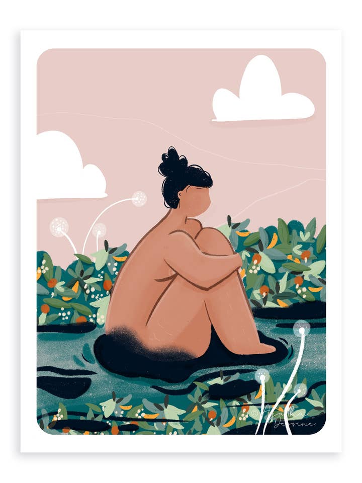 Illustration “Like a water lily” for wholesale by Agatha Dessine