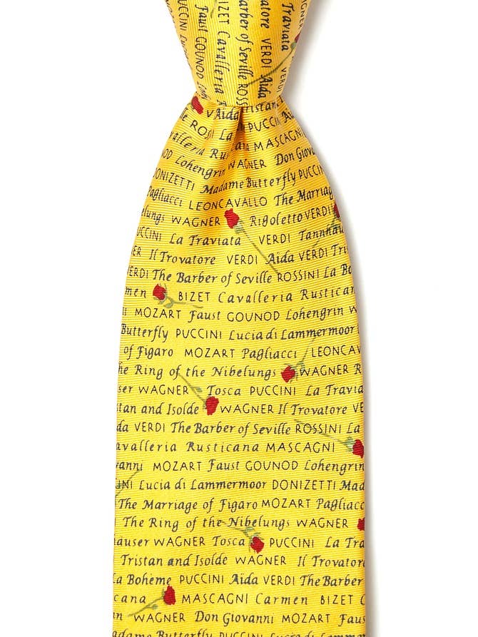 Great Operas Tie - Yellow Silk for wholesale by Alynn