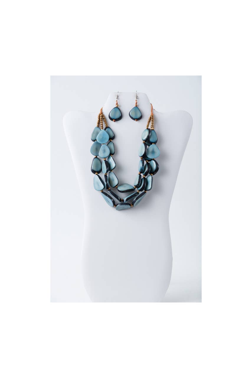 TaguArtsy – wholesale Smycken – Zaley Three Stranded Organic Tagua halsband och örhängen29