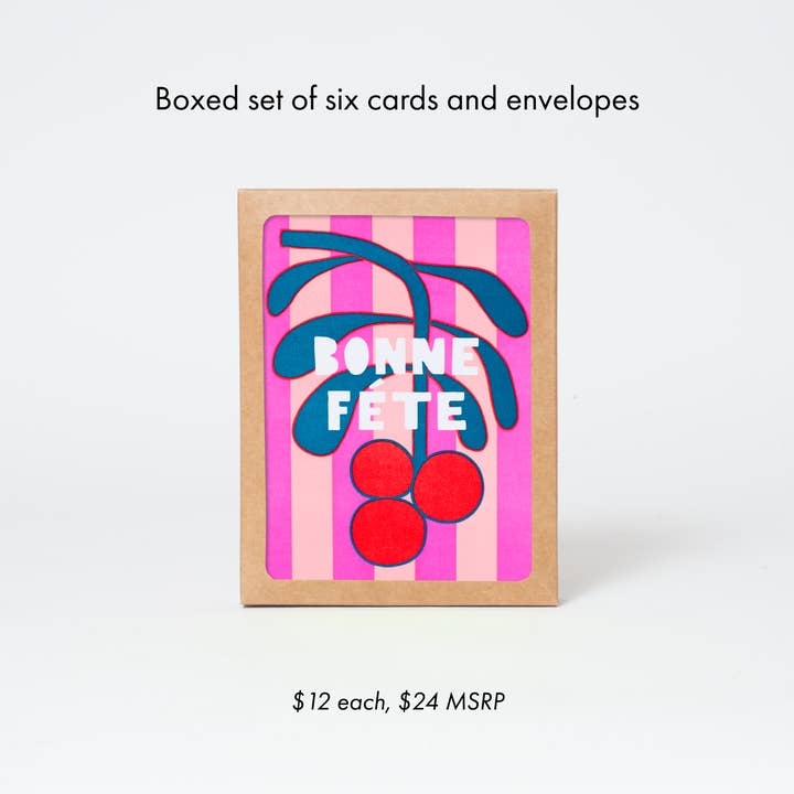 Egg Press Manufacturing - Wholesale Christmas Card - Bonne Fete Holiday Letterpress Card by Suzy Ultman2