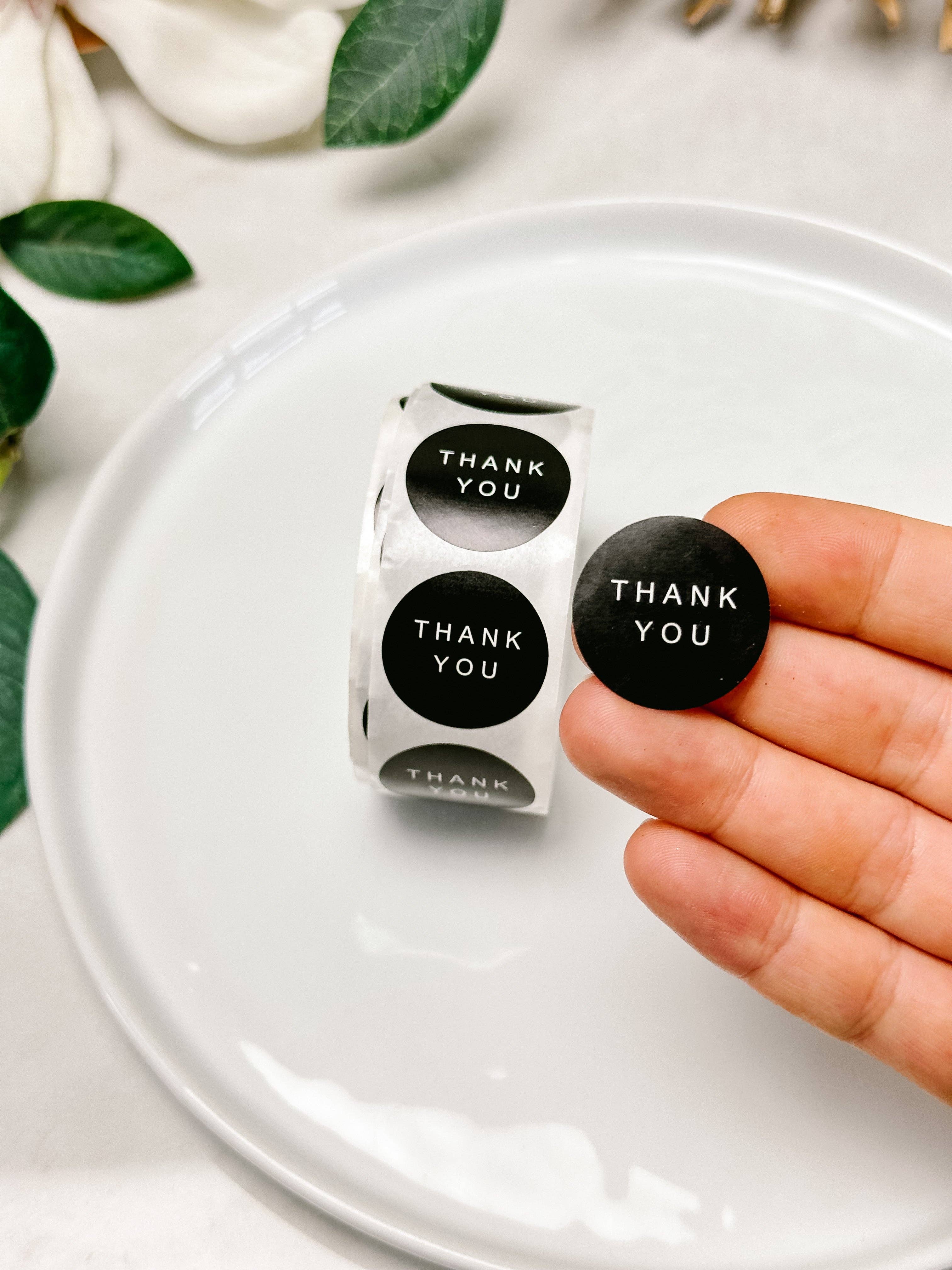 Tera Clay - Wholesale Craft Tool - Roll of 500pcs “Thank You” Packing Stickers in Black1